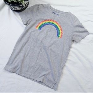 Organic People Tree Gray Rainbow Short Sleeve Tee